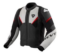 Chaqueta de cuero para moto Revit Automate en color negro y gris claro 56