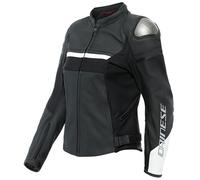 Dainese Rapida Chaqueta de cuero para motocicleta para damas, negro-blanco, tamaño 50 para Mujer