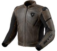 Chaqueta de cuero para motocicleta Revit Parallax, marrón/negro, 56