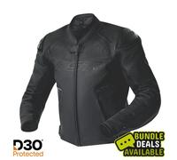 Chaqueta de cuero para motocicletas RST S1 D30 para hombre - negro/negro