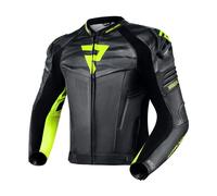 Chaqueta de cuero Rebelhorn Vandal Negro-Amarillo Flúo liquidación 46