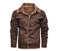 Chaqueta de cuero vintage para hombre, chaqueta de aviador de piel sintética para hombre, chaqueta de aviador, chaqueta de piloto azul marino, chaqueta gruesa y cálida con cremallera completa,