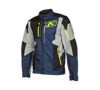 Klim Dakar Chaqueta textil de la motocicleta, blanco-azul-amarillo, tamaño M para Hombres