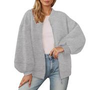 Chaqueta de entretiempo 2026 Chaqueta casual para mujer con cremallera, abrigo ligero de manga larga para la temporada de otoño, moda urbana cómoda, cortavientos deportivo con, gris, M