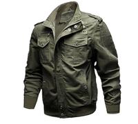 Chaqueta de entretiempo ligera para hombre, chaqueta militar con múltiples bolsillos, chaqueta de otoño, chaqueta bomber, cuello alto, chaqueta de aviador, chaqueta de aviador, chaqueta de aviador