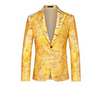 Chaqueta De Esmoquin Floral Para Hombre, Blazer Jacquard De Lujo Con Flores, Chaqueta Deportiva Ajustada Con Solapa De Muesca Y Un Botón, Chaqueta De Graduación Para Invitados A Bodas, Fiestas Y C