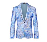 Chaqueta De Esmoquin Floral Para Hombre, Blazer Jacquard De Lujo Con Flores, Chaqueta Deportiva Ajustada Con Solapa De Muesca Y Un Botón, Chaqueta De Graduación Para Invitados A Bodas, Fiestas Y C