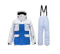 Chaqueta de esquí con capucha y pantalones mono niño a prueba de viento impermeable y caliente para invierno snowboard traje completo