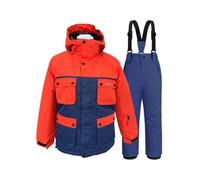 Chaqueta de esquí con capucha y pantalones mono niño a prueba de viento impermeable y caliente para invierno snowboard traje completo