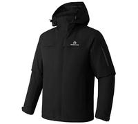 Chaqueta de esquí para hombre, impermeable, cálida, transpirable, chaqueta de snowboard, chaqueta de invierno con capucha Outdoorjac, Negro , M