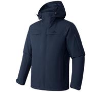 Chaqueta de esquí para hombre, impermeable, cálida, transpirable, chaqueta de snowboard, chaqueta de invierno con capucha Outdoorjac, azul oscuro, L