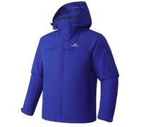 Chaqueta de esquí para hombre, impermeable, cálida, transpirable, chaqueta de snowboard, chaqueta de invierno con capucha Outdoorjac, azul, M