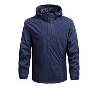 Chaqueta de esquí para hombre y hombre, invierno, informal, liso, abrigo con cremallera deportiva, con bolsillo, chaqueta voladora, ropa de béisbol, azul oscuro, 3XL