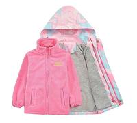Chaqueta de esquí para niños y niñas, dos mangas largas, impermeable, a prueba de nieve, forro extraíble, abrigo de nieve para niños y niñas (rosa, 13-14 años)