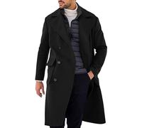 Chaqueta de exterior para hombre, impermeable, transpirable, para hombre, color liso, bolsillo solapa, fina, doble botonadura, chaqueta de ciclismo para hombre, invierno, impermeable, transpirable