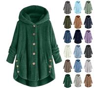 Chaqueta de felpa larga para mujer, talla grande, chaqueta de forro polar, cálida de manga larga, sudadera de forro polar, suéter de invierno para exterior, chaqueta de peluche con capucha, chaqueta