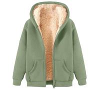 Chaqueta de forro polar con capucha de oso de peluche para mujer, chaquetas de forro polar de invierno para mujer con cremallera completa, capucha de forro polar con cordón, chaqueta de forro polar