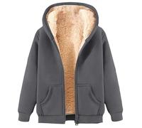 Chaqueta de forro polar con capucha de oso de peluche para mujer, chaquetas de forro polar de invierno para mujer con cremallera completa, capucha de forro polar con cordón, chaqueta de forro polar