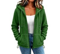 Chaqueta de forro polar con capucha para mujer, chaqueta de forro polar con | Abrigo de sherpa para mujer, chaquetas de invierno, abrigos de forro polar de felpa con bolsillo, chaqueta gruesa suave para