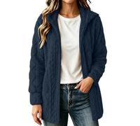 Chaqueta de forro polar con capucha para mujer, con cremallera completa | Abrigo de felpa larga de felpa con capucha frontal y cremallera frontal para otoño, clima frío, uso diario