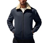 Chaqueta de forro polar con cremallera completa para hombre, chaqueta de | Chaquetas acolchadas de invierno para hombre, suaves, cálidas, cómodas, gruesas, térmicas, informales, pesadas, aisladas