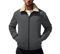 Chaqueta de forro polar con cremallera completa para hombre, chaqueta de | Chaquetas acolchadas de invierno para hombre, suaves, cálidas, cómodas, gruesas, térmicas, informales, pesadas, aisladas