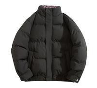 Chaqueta de forro polar con cremallera completa para hombre, cuello alto | Chaquetas de invierno para hombre, suaves, cálidas, cómodas, lisas, térmicas, ajuste holgado, casual, parka acolchado