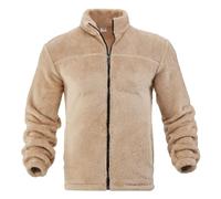 Chaqueta de forro polar con cremallera completa para hombre, cuello alto | Chaquetas térmicas suaves y cómodas, informales, pesadas, de ajuste holgado, para uso diario