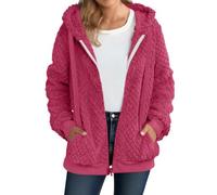 Chaqueta de forro polar con cremallera completa para mujer, abrigo polar | Sudadera con capucha de sherpa para mujer, abrigo de forro polar con cremallera, para invierno, cálido, con bolsillo