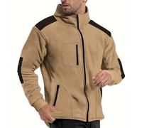 Chaqueta de forro polar para hombre, abrigo de felpa para hombre, otoño e invierno, casual, sólido, deportes, bolsillo, chaqueta voladora, ropa de béisbol, abrigo para exteriores, senderismo, trabajo