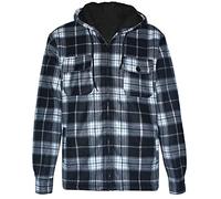 Chaqueta de forro polar para hombre con capucha y forro de sherpa con cremallera grande y alta para invierno - Negro - 4X-Large