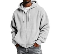 Chaqueta de forro polar para hombre, cremallera completa con bolsillos | Chaquetas de forro polar para hombre, cremallera completa con bolsillos, térmicas, cómodas, holgadas