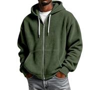Chaqueta de forro polar para hombre, cremallera completa con bolsillos | Chaquetas de forro polar para hombre, cremallera completa con bolsillos, térmicas, cómodas, holgadas