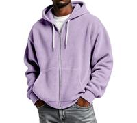 Chaqueta de forro polar para hombre, cremallera completa con bolsillos | Chaquetas de forro polar para hombre, cremallera completa con bolsillos, térmicas, cómodas, holgadas