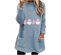 Chaqueta de forro polar para mujer, sudadera con capucha mullida para damas de honor, otoño e invierno, sudadera térmica con capucha de felpa para regalos de Navidad, azul celeste, S