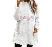 Chaqueta de forro polar para mujer, sudadera con capucha mullida para damas de honor, otoño e invierno, sudadera térmica con capucha de felpa para regalos de Navidad, blanco, S