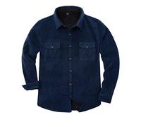 Chaqueta de franela con forro de borreguillo cálido para hombre (todo el forro de borreguillo Sherpa), Azul marino (Twill Navy), Medium