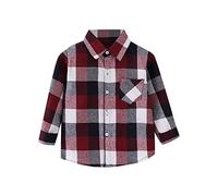 Chaqueta de Franela para niños pequeños, a Cuadros, de Manga Larga, con Solapa y Botones, para bebés, niños y niñas, con Bolsillos, Camisa, Abrigo, Prendas de Vestir Edones Saco