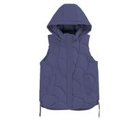 Chaqueta de gato para hombre Down Cotton Waistcoat para mujer, otoño y invierno, Shoulders Stand Up Collar Short Of Jacket Hundred Cotton Vest Coat chaleco con capucha para hombre, morado, L