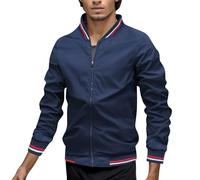 Chaqueta de hombre Casual Deportiva Ajuste Normal Elegante Cargo Moderno Chaleco Simple Streetwear Stand Collar Vintage Cómodo Bomber para el Ocio Uniforme de Béisbol, navy, XXXXXL