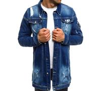 Chaqueta de Hombre con Botones de Denim Chaqueta de Hombre de Diseño para Hombre Abrigo Estilo Clásico Vintage Chaqueta de Jeans de Moda de Manga Larga Chaqueta de Denim Rasgado Chaqueta Chaquetas