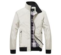 Chaqueta de hombre Elegante Casual Deportiva Transpirable Trekking Carga Moderno Chaleco Simple Streetwear Stand Collar Vintage Cómodo Bomber para el Ocio Uniforme de Béisbol, verde caqui, XXL