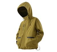 Chaqueta de hombre impermeable invierno a prueba de viento forro cálido con capucha multi bolsillos para senderismo deportes al aire libre chaqueta, amarillo, XL