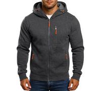 Chaqueta De Hombre Invierno Polar Sudadera Hombre Cremallera Deportiva Casual Sudaderas Sueter con Capucha Termicas Básica Ropa De Trabajo Hoodie Sweatshirt(Gris Oscuro,M)
