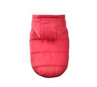 Chaqueta de invierno con capucha para perro, forro polar suave y cálido, chaleco para cachorros, abrigo para mascotas, ropa acolchada a prueba de frío, disfraz de Yorkies (rojo, S)