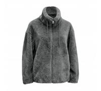 Chaqueta de invierno de felpa, abrigo de forro polar grueso para mujer, talla grande, color liso, sherpa, con bolsillos, cremallera completa, cuello alto, abrigo térmico, informal, para deportes al