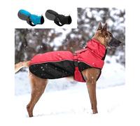 Chaqueta de invierno impermeable para perro, abrigo reflectante resistente al viento para perros medianos y grandes, chaleco con forro polar para clima frío para Pitbull (rojo, 6XL)