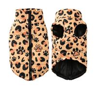 Chaqueta de invierno para cachorros, abrigo de perro con estampado de leopardo para perros pequeños y gatos, ropa impermeable y cálida para mascotas para bulldog francés, chihuahua, yorkie, trajes de