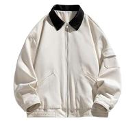 Chaqueta de invierno para hombre% chaqueta bomber Solapa chaquetas de ante Y2K Chaquetas de béisbol de piel sintética Chaqueta de entrenamiento de tallas grandes Chaqueta de primavera de corte holgado