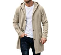 Chaqueta de invierno para hombre, larga, cálida, color beige | Classy Gabardina impermeable para hombre, suéter de trabajo, ligero, para senderismo, invierno, resistente al viento